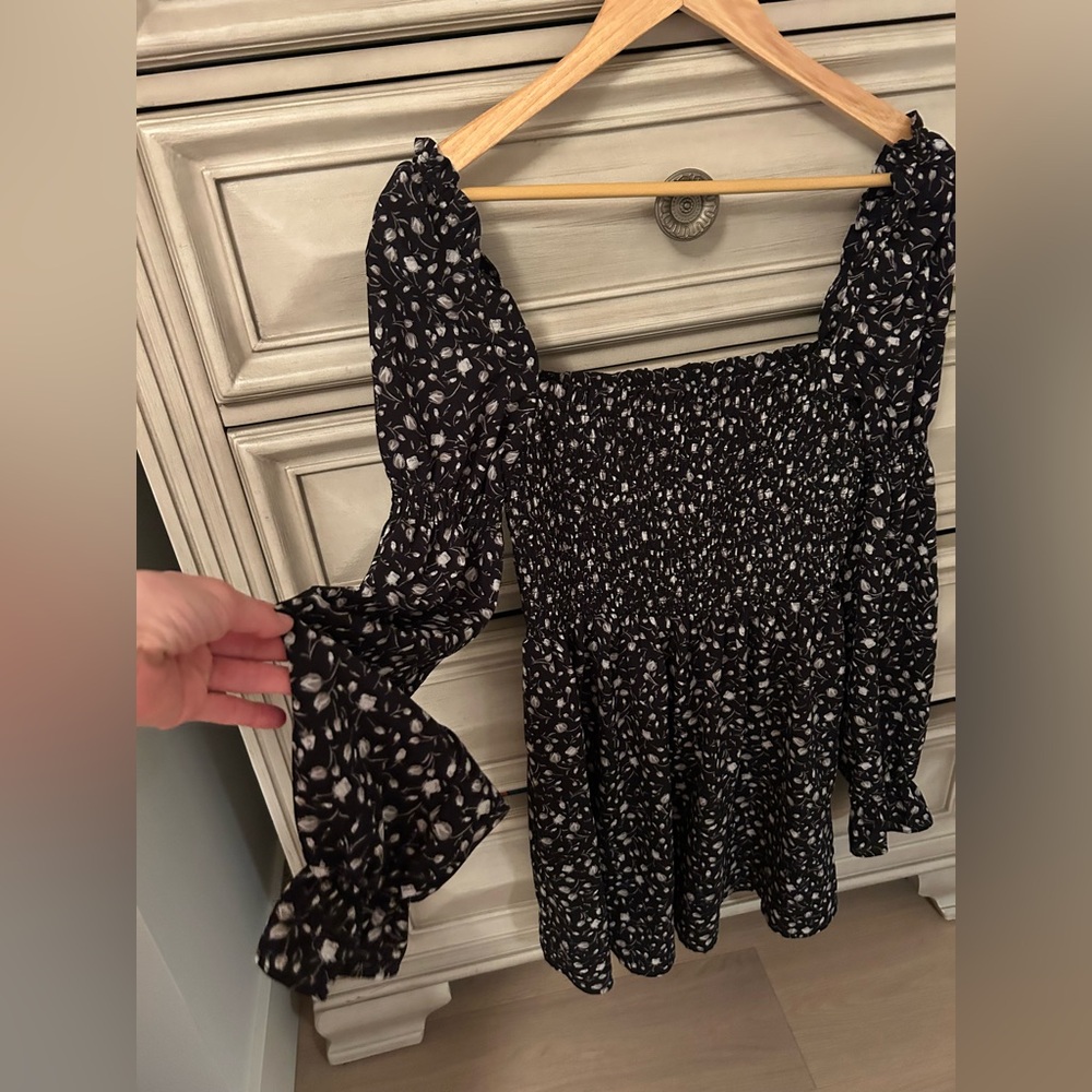 Black Floral Women's Dress